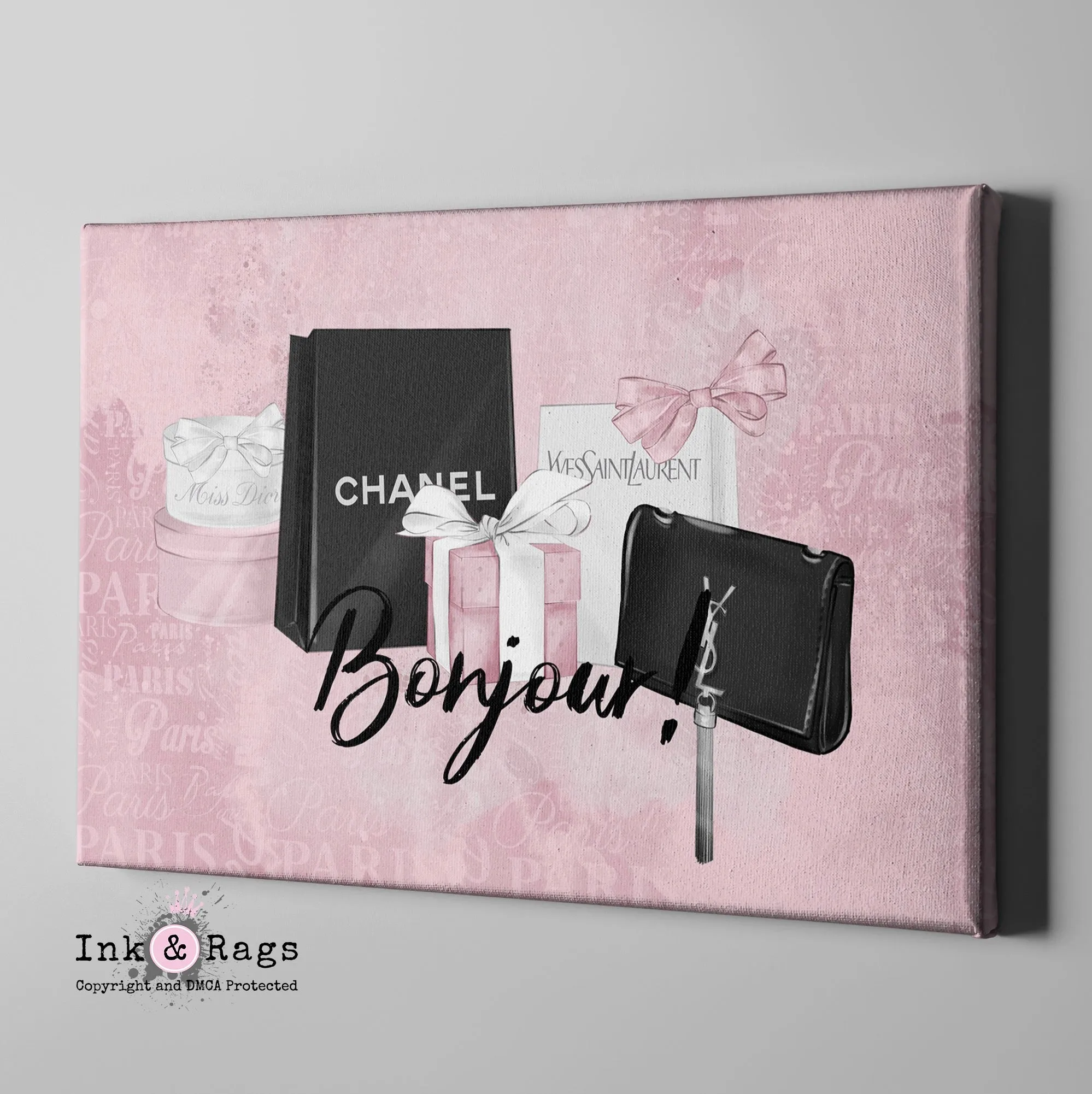 Shopping Spree Pink Fashion Gallery Wrapped Canvas