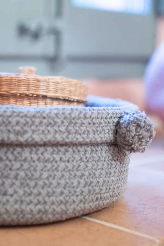 STORAGE BASKET TRAY VINTAGE BLUE
