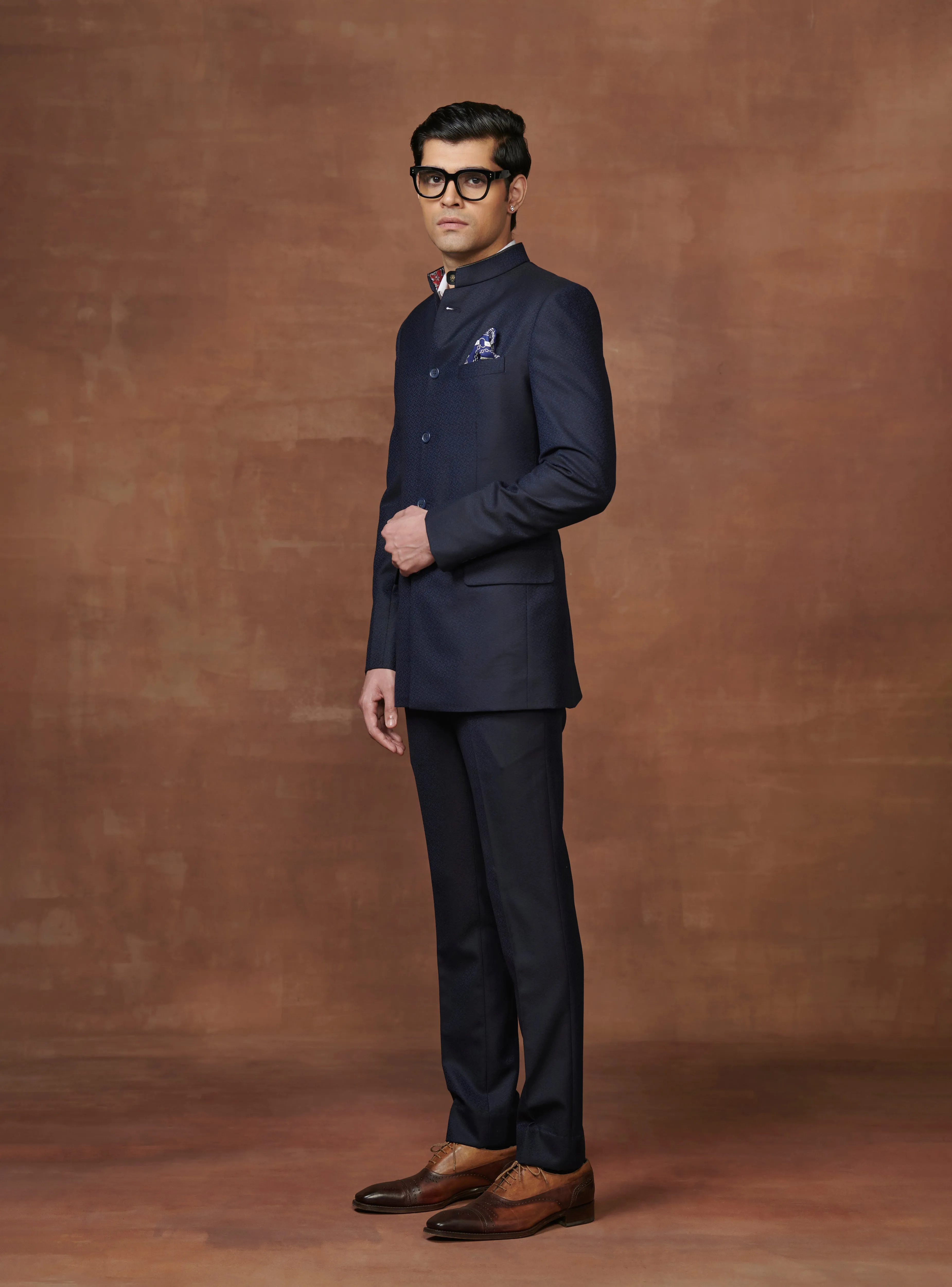 THE BESPOKE BLACK WOOLLEN BANDHGALA SUIT
