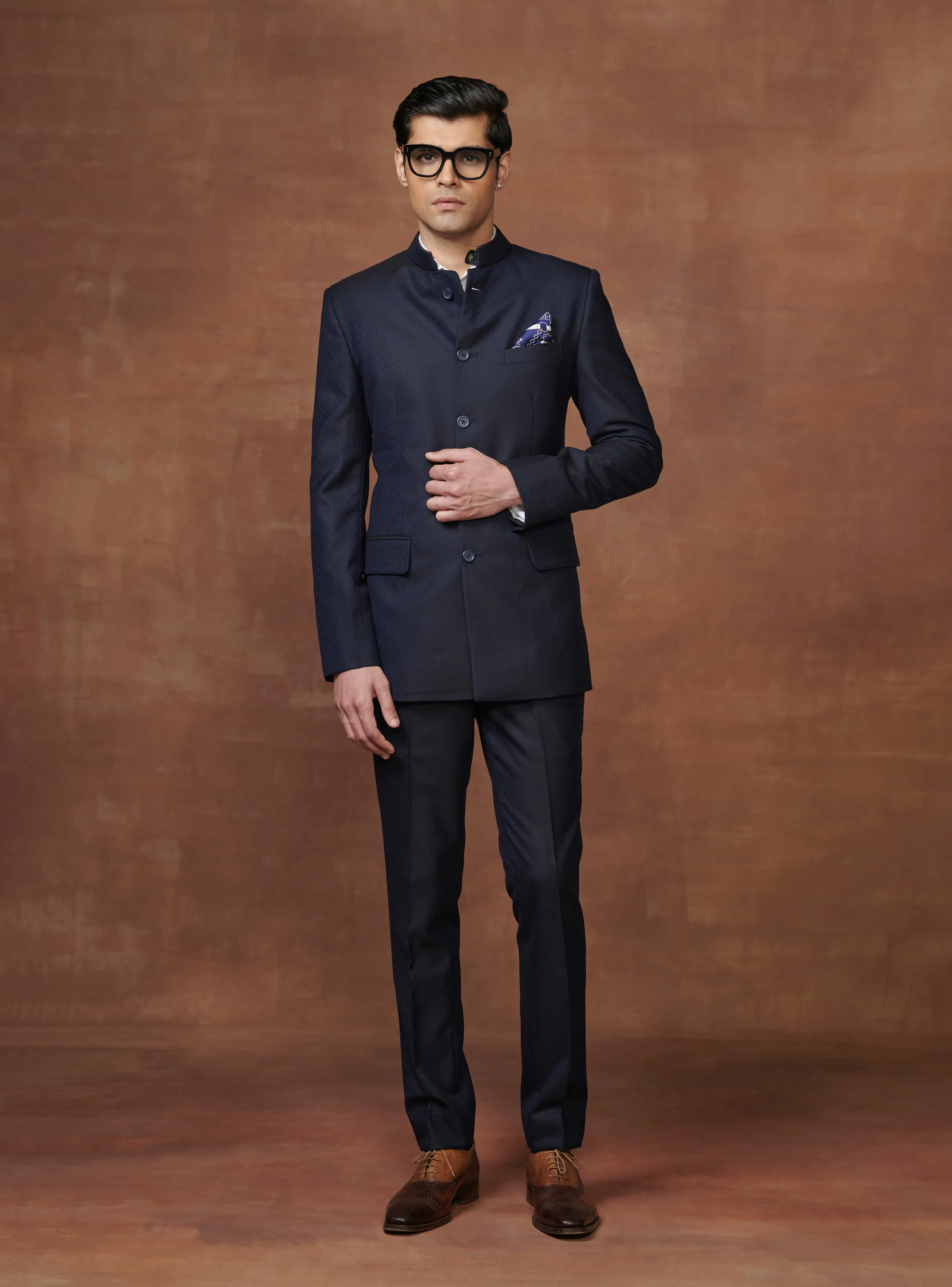 THE BESPOKE BLACK WOOLLEN BANDHGALA SUIT