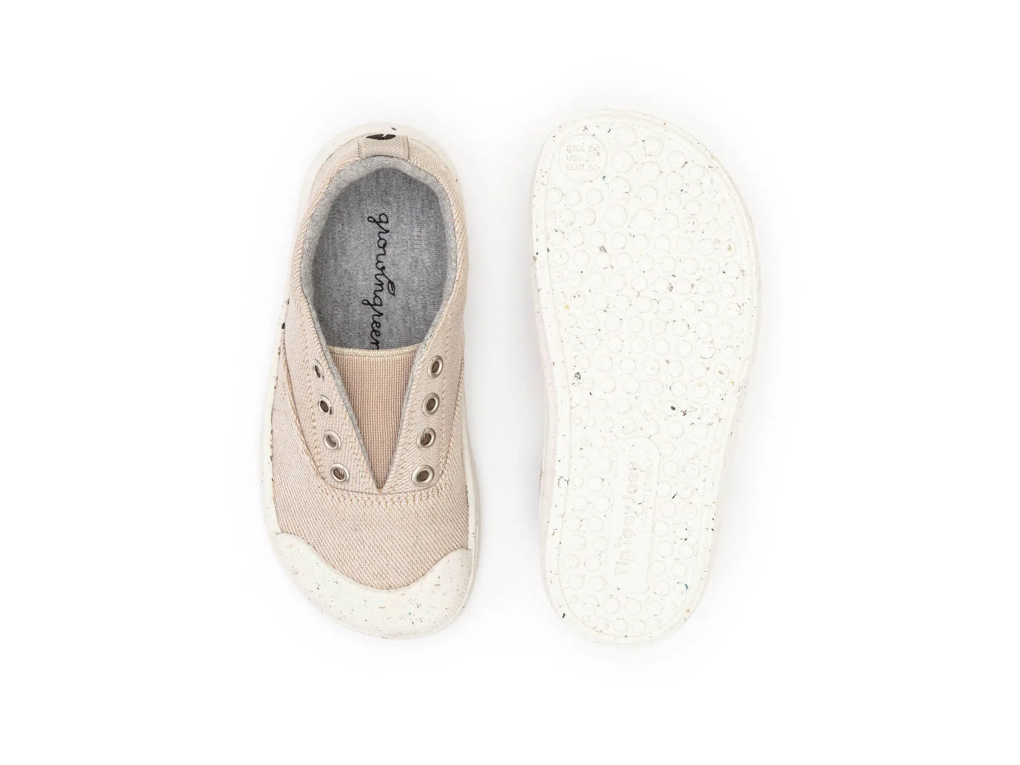 Tip Toey Joey KIDS SNEAKERS SPICE GREEN - NUDE ECO CANVAS
