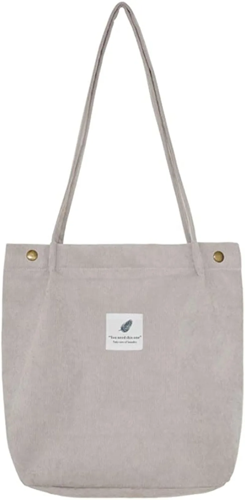 Womens Corduroy Shoulder Tote Bag