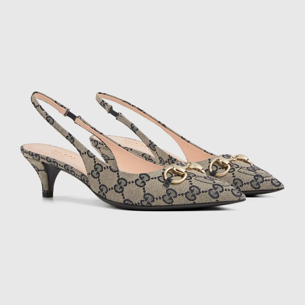 Women's Horsebit canvas slingback pump