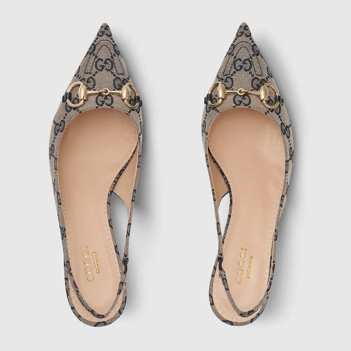 Women's Horsebit canvas slingback pump