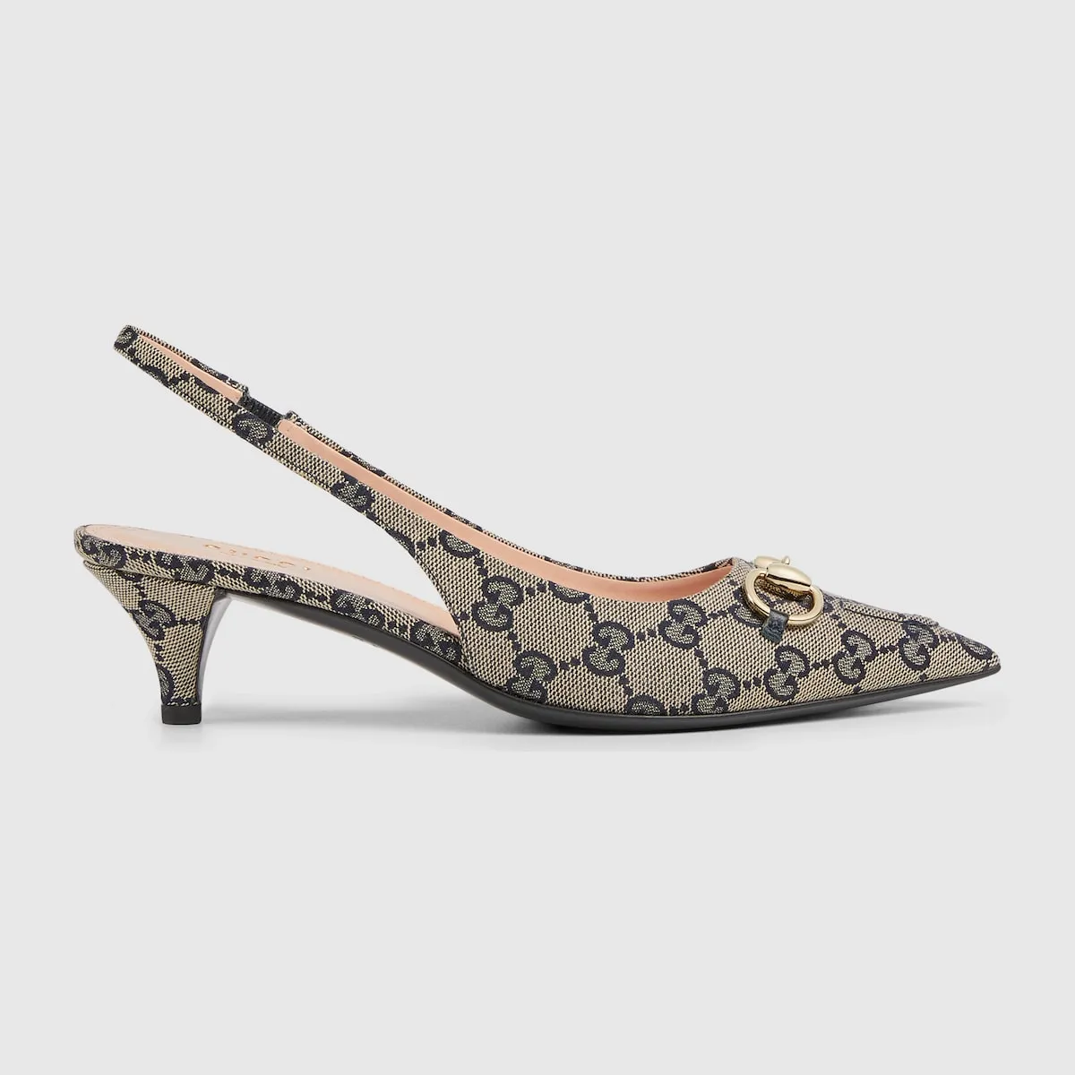Women's Horsebit canvas slingback pump