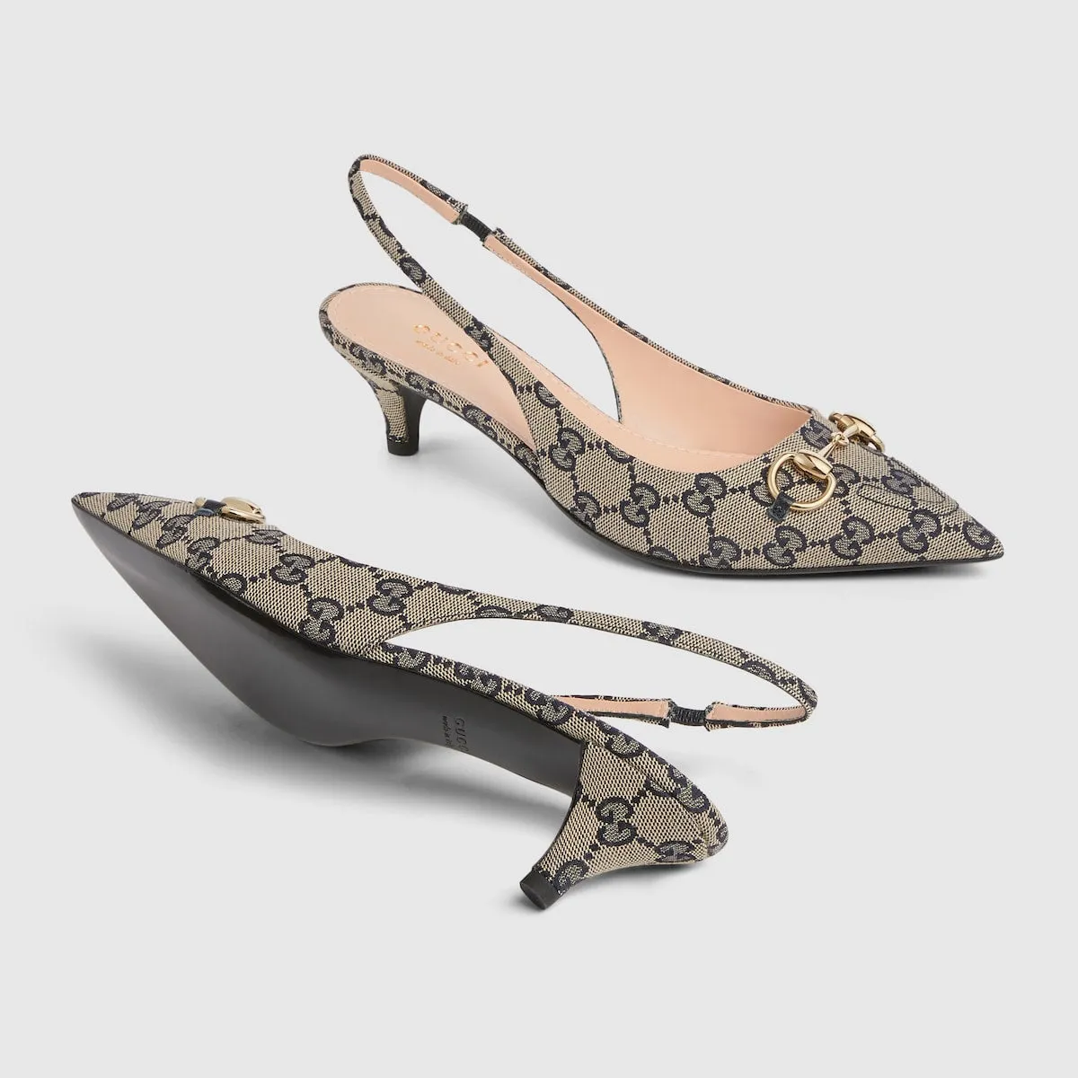 Women's Horsebit canvas slingback pump