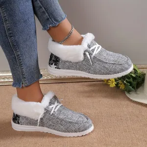 Women's Plush Lined Canvas Shoes GR7841