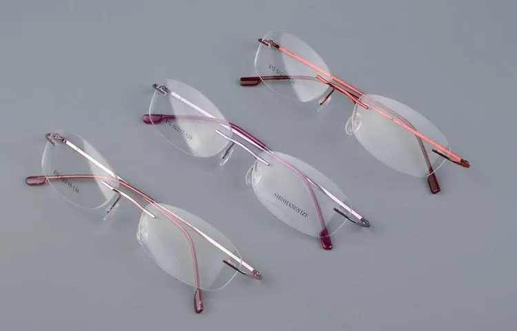 Women's Rimless Eyeglasses Titanium Alloy Frame Sj610