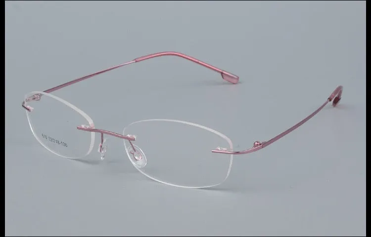 Women's Rimless Eyeglasses Titanium Alloy Frame Sj610