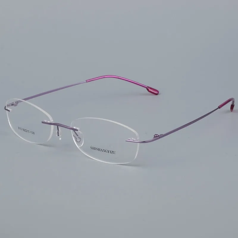 Women's Rimless Eyeglasses Titanium Alloy Frame Sj610