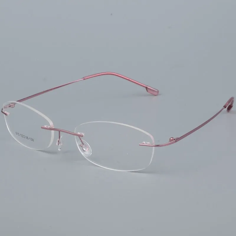 Women's Rimless Eyeglasses Titanium Alloy Frame Sj610