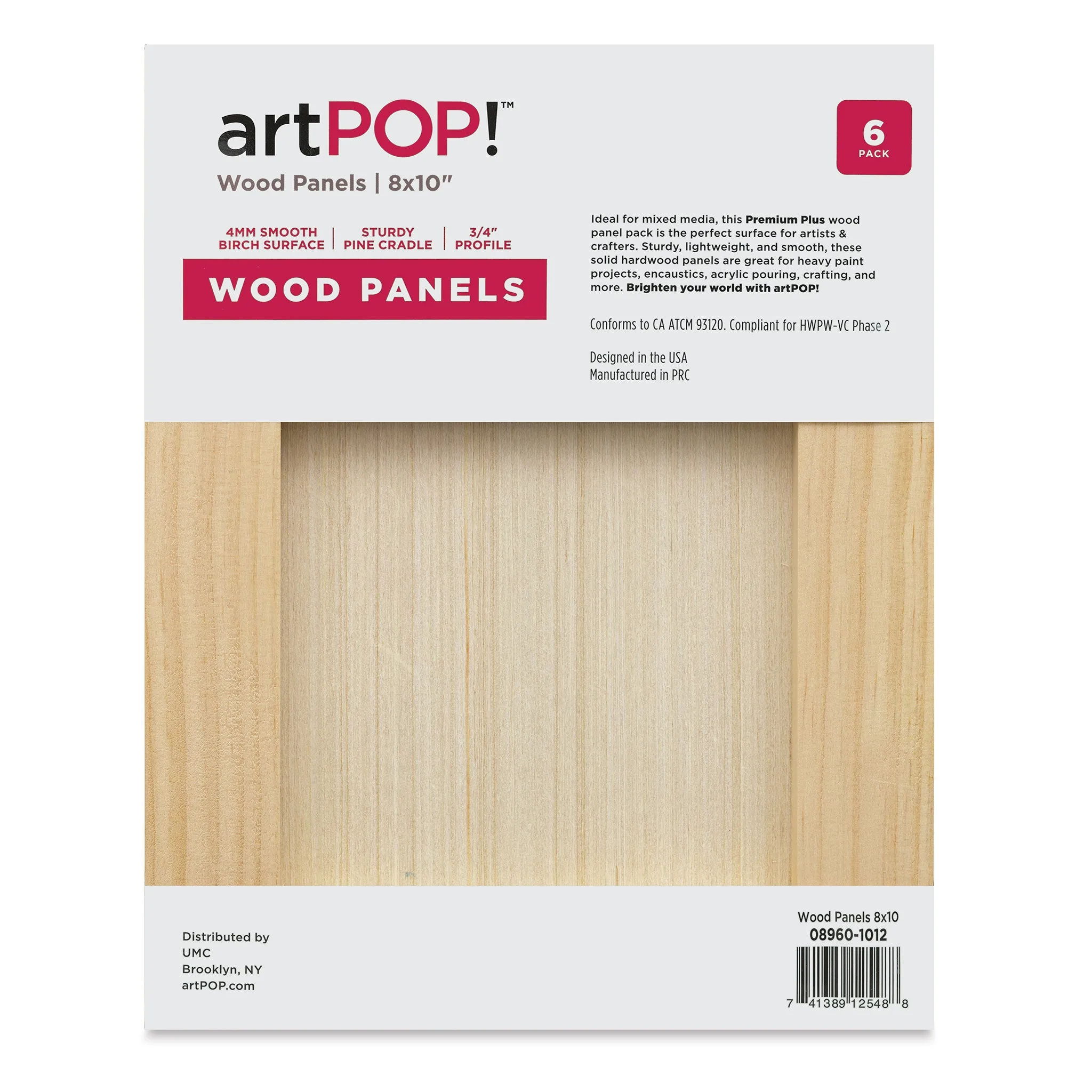 Wood Panel Pack - 8" x 10", Pkg of 6