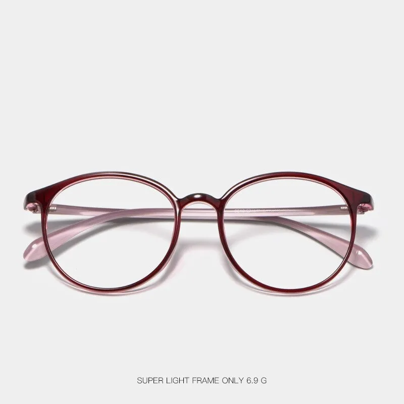Yimaruili Women's Full Rim TR 90 Resin Round Frame Eyeglasses 8019