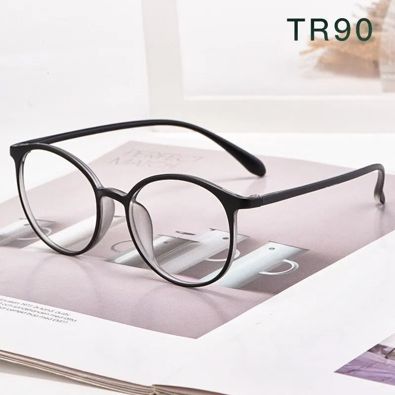 Yimaruili Women's Full Rim TR 90 Resin Round Frame Eyeglasses 8019