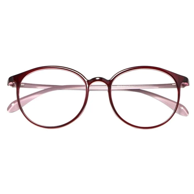 Yimaruili Women's Full Rim TR 90 Resin Round Frame Eyeglasses 8019