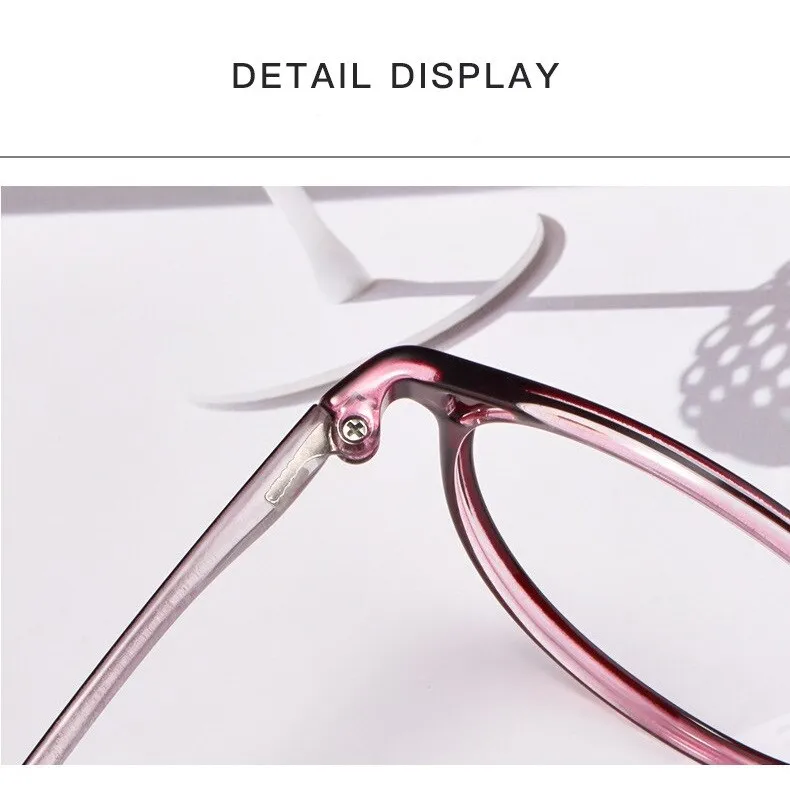 Yimaruili Women's Full Rim TR 90 Resin Round Frame Eyeglasses 8019