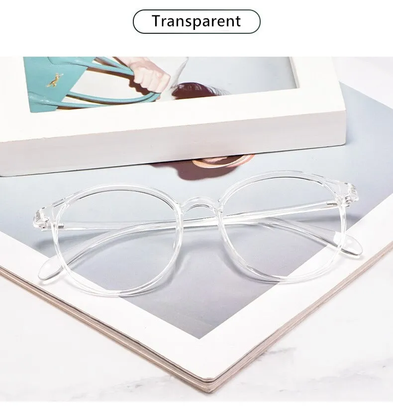 Yimaruili Women's Full Rim TR 90 Resin Round Frame Eyeglasses 8019